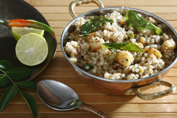 Sabudana Khichdi - Sauted sabudana, a dish commonly eaten on day