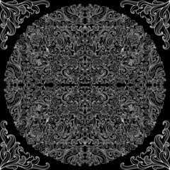 Lacy black-and-white seamless pattern
