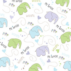 Seamless baby elephant pattern