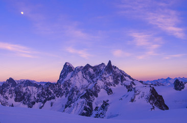 Alps Sunset Aiguille Midi 