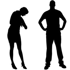 Vector silhouettes man and women