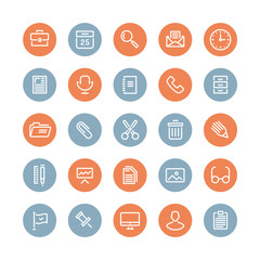 Office equipment and objects flat icons