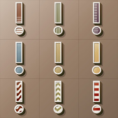 Set of Retro Style Exclamation Mark, Eps 10 Vector, Editable for