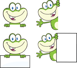 Frog Cartoon Mascot Character 18  Collection Set