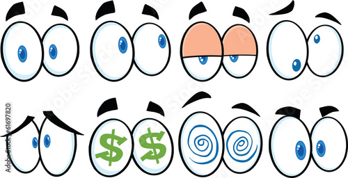 "Cartoon Eyes 1 Vector Collection Set" Stock image and royalty-free