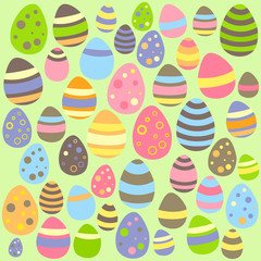 Green Easter seamless pattern with eggs