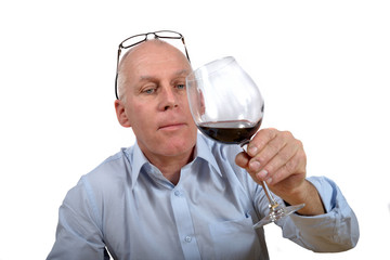 businessman with a glass of wine