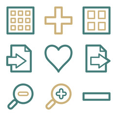 Obraz premium Image viewer web icons, two color series