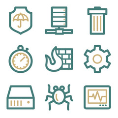 Internet security web icons, two color series