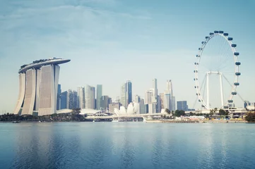 Zelfklevend Fotobehang Singapore Het zakendistrict van Singapore