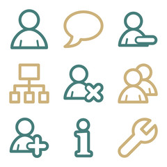 Users web icons, two color series