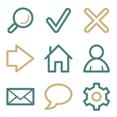 Basic web icons, two color series