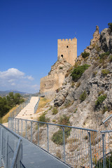 Fototapeta na wymiar Starożytnego zamku w Alicante Hiszpania Sax
