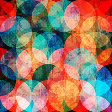 grunge watercolor circle seamless pattern