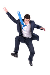 Jumping businessman
