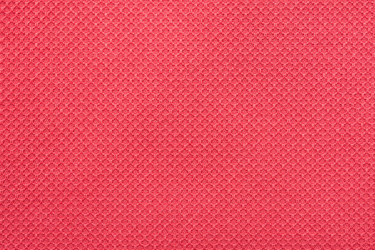 Coral Red Fine Cotton Textile Close Up Details