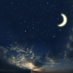 Obraz na płótnie Canvas Piękne nocne niebo z wielu gwiazd