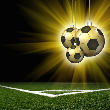 Soccer football field MERRY CHRISTMAS