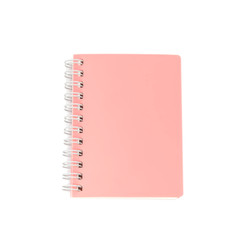 stack of ring binder book and notebook isolated on white