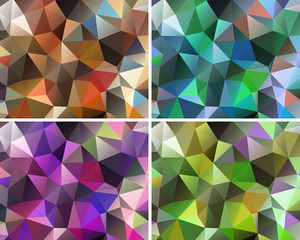 Set of abstract backgrounds polygonal