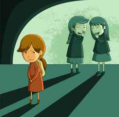 little girl being ostracized and bullied