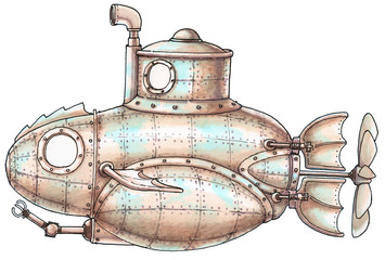 Steam-punk submarine