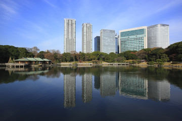 Fototapeta na wymiar Skyscrapers in Shiodome