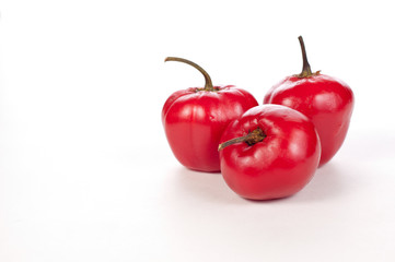 rocoto - peperoncino peruviano piccante su sfondo bianco