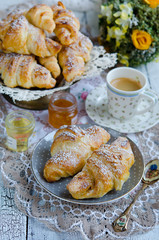 Breakfast with Croissants and Coffee