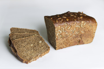 Slices Rye bread with sunflower seeds