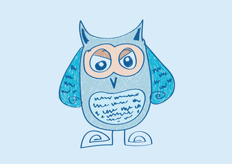 Cartoon animals and owls