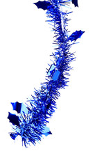 Christmas blue tinsel with stars.