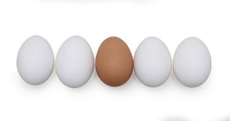 isolated easter eggs on white background