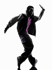 hip hop acrobatic break dancer breakdancing young man silhouette