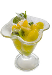 the restaurant dish of tropical fruit in a bowl