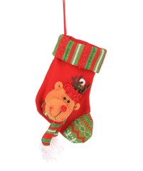 Decorative christmas sock with deer.