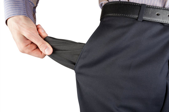 Business Man Showing Empty Pocket