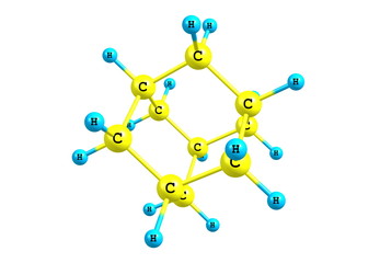 Adamantane molecular model isolated on white