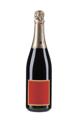 Bottle of red champagne.
