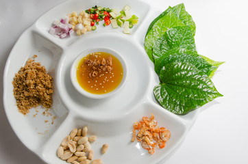 Miang kham, traditional snack from Thailand and Laos