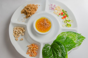 Miang kham, traditional snack from Thailand and Laos