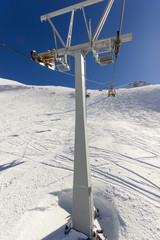 Fototapeta na wymiar ski lift on ski resort