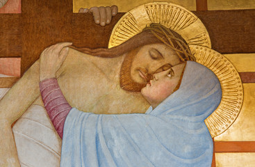 Vienna - Deposition of the cross in Carmelites church - obrazy, fototapety, plakaty