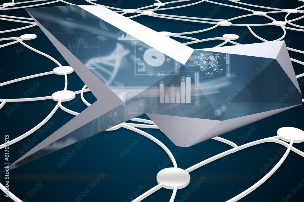 Poster Composite image of interface on abstract screen