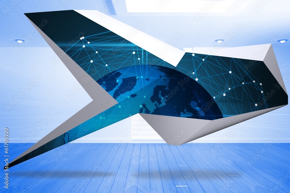 Poster composite image of blue earth on abstract screen