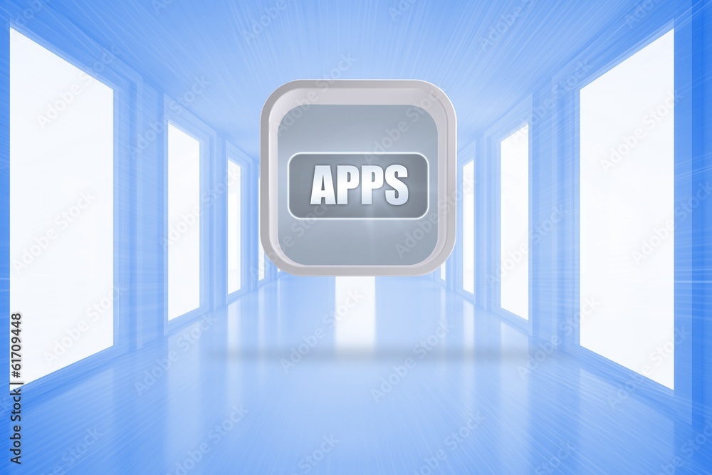 Poster Composite image of apps banner on abstract screen
