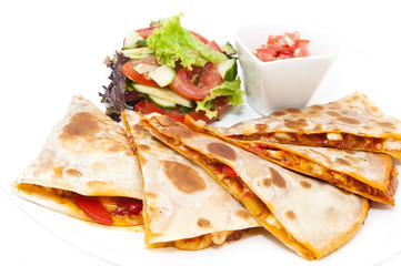 Mexican food restaurant on a white dish