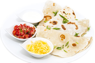 Mexican food restaurant on a white dish