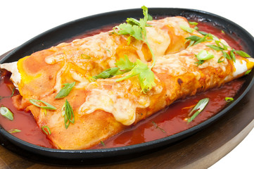 Mexican food restaurant on a white dish