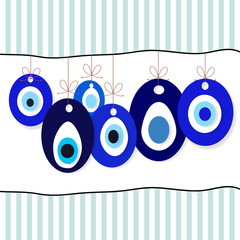 Evil eyes bead background vector